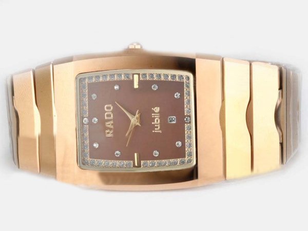 Rado Sintra 21942 Gold Tungsten Steel Strap Rectangle Mens Watch watches
