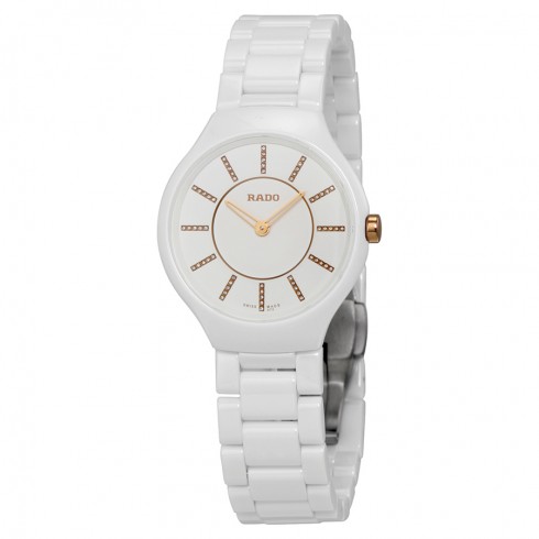 Rado Thinline Jubile White Ceramic Ladies Watch R27958702 watches