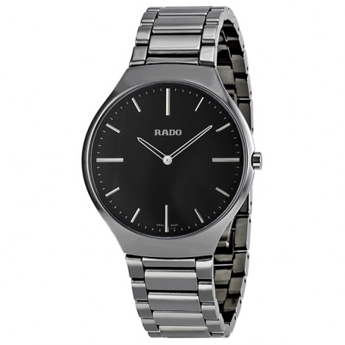 Rado True Black Dial Platinum-tone Ceramic Men's Watch R27955152 watches