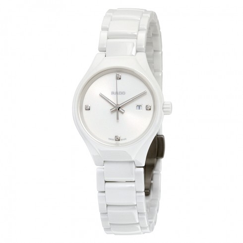 Rado True High-tech White Ceramic Diamond Ladies Watch R27061712 watches