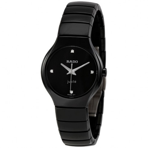 Rado True Jubile Black Dial Ceramic Ladies Watch R27655712 watches