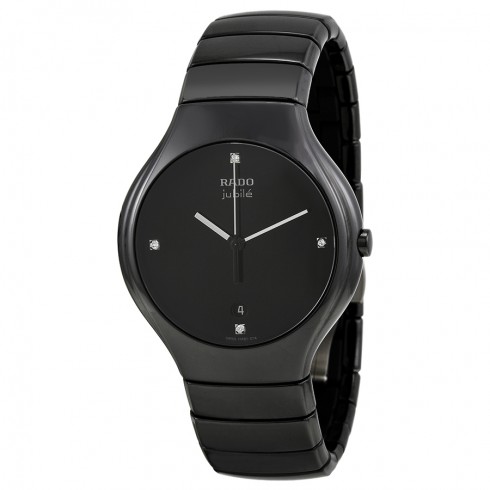 Rado True Jubile Black Diamond Dial Black Ceramic Men's Watch R27653742 watches
