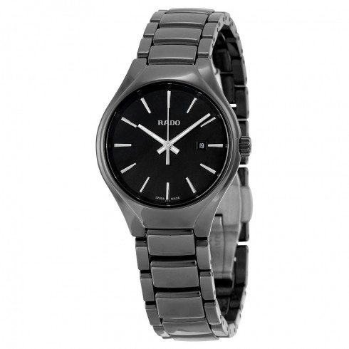 Rado True Quartz Black Dial Black High-tech Ceramic Ladies Watch R27059152 watches