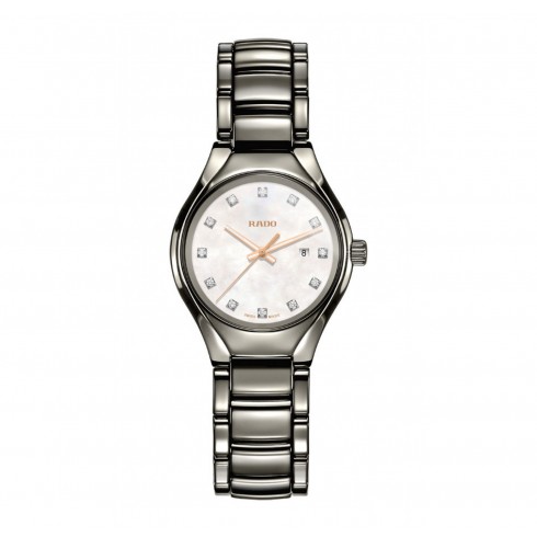 Rado True Quartz MOP Dial Plasma High-tech Ceramic Ladies Watch R27060902 watches