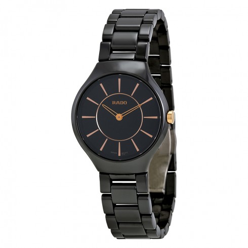 Rado True Thinline Black Ceramic Ladies Watch R27742152 watches