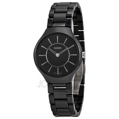 Rado True Thinline Black Dial Black Ceramic Ladies Watch R27742162 watches