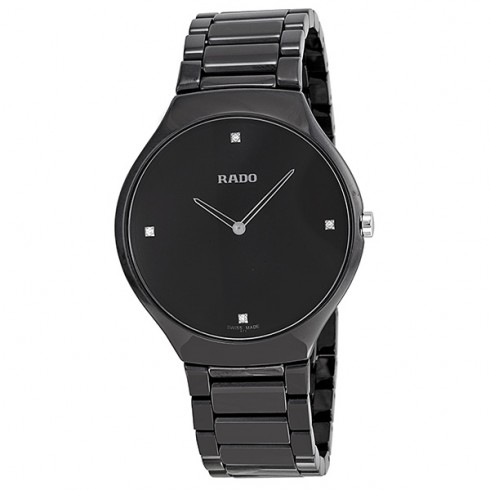 Rado True Thinline Black Dial Black Ceramic Men's Watch R27741712 watches