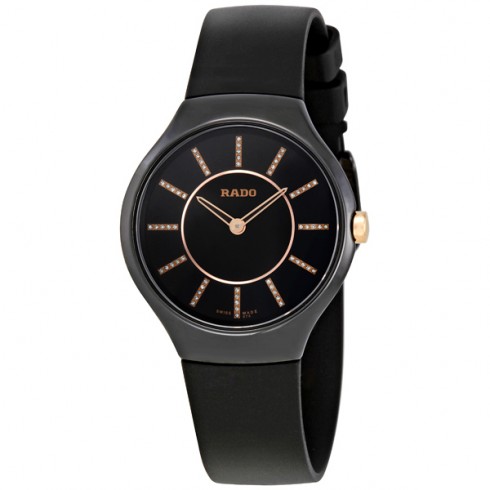 Rado True Thinline Black Diamond Dial Ladies Watch R27742709 watches