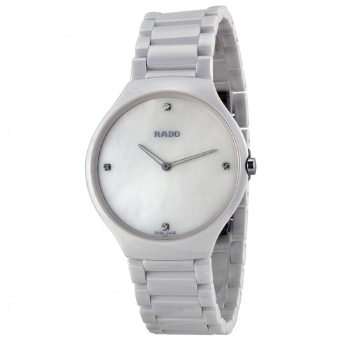 Rado True Thinline Mother of Pearl Dial White Ceramic Men's Watch R27957902 watches