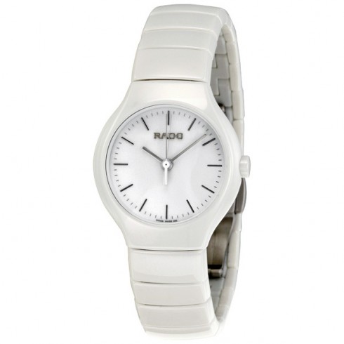 Rado True White Dial Chronograph Ceramic Ladies Watch R27696022 watches