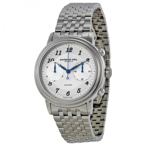 Raymond Weil Maestro Automatic Chronograph Silver Dial Stainless Steel Men's Watch 4830-ST-05659 watches