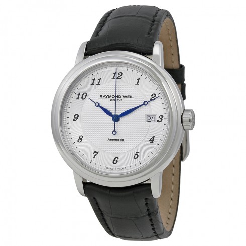 Raymond Weil Maestro White Dial Black Leather Men's Watch 2837-STC-05659 watches
