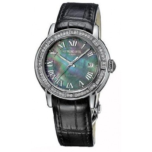 Raymond Weil Parsifal Automatic Black Mother of Peal Black Leather Men's Watch 2841-SL2-00278 watches