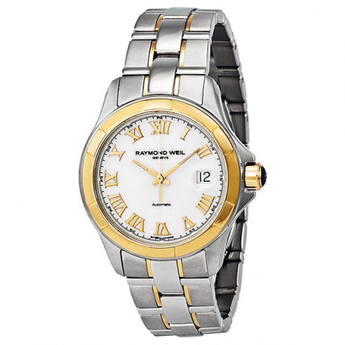 Raymond Weil Parsifal Automatic White Dial 18 kt Yellow Gold and Steel Men's Watch 2970-SG-00308 watches