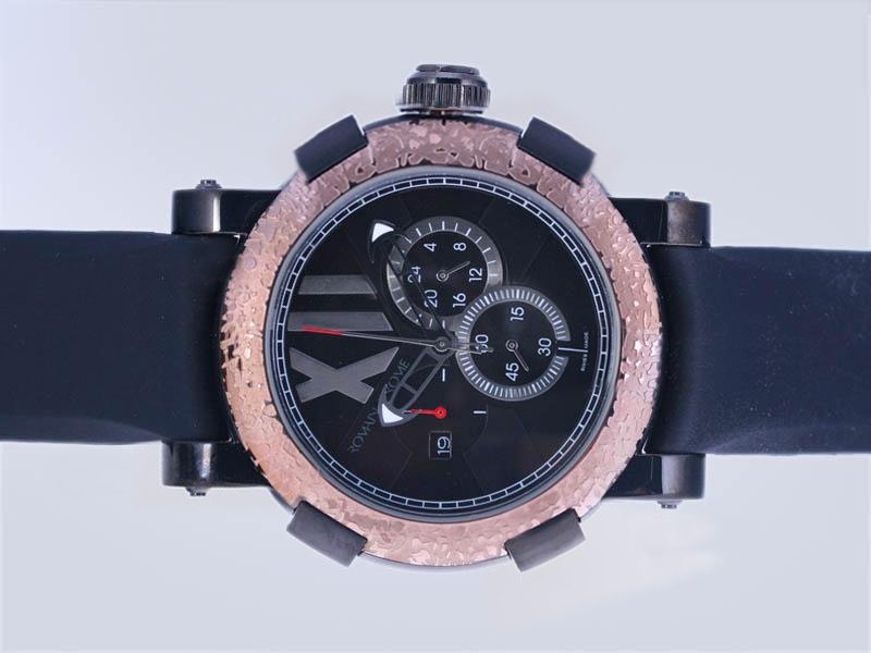 Romain Jerome Chronographes CH.T.OXY3.11BB.00.BB 50mm Black Dial Quartz Chronograph Watch watches