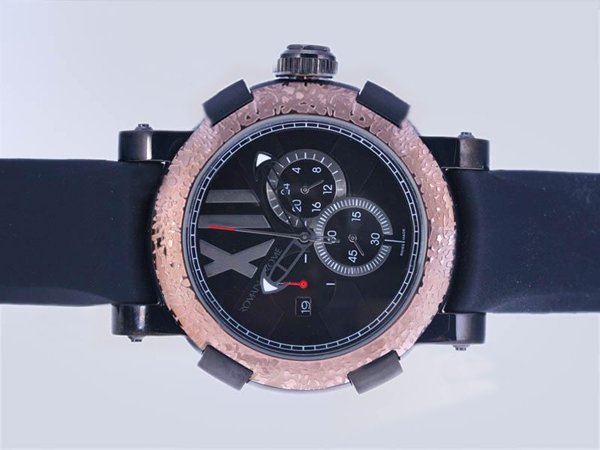 Romain Jerome Chronographes CH.T.OXY3.11BB.00.BB Quartz Chronograph Rose Gold Bezel Mens Watch watches