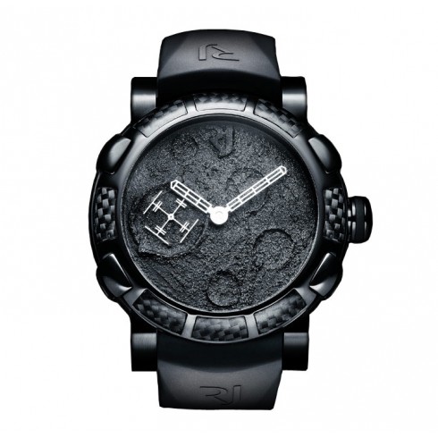 Romain Jerome Moon Dust Black Mood Black Dial Rubber Strap Men's Watch MB.FB.BBBB.00 watches