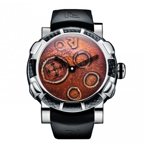 Romain Jerome Moon Dust Steel Mood Ochre Dial Black Rubber Automatic Men's Watch MOF111BB00 watches