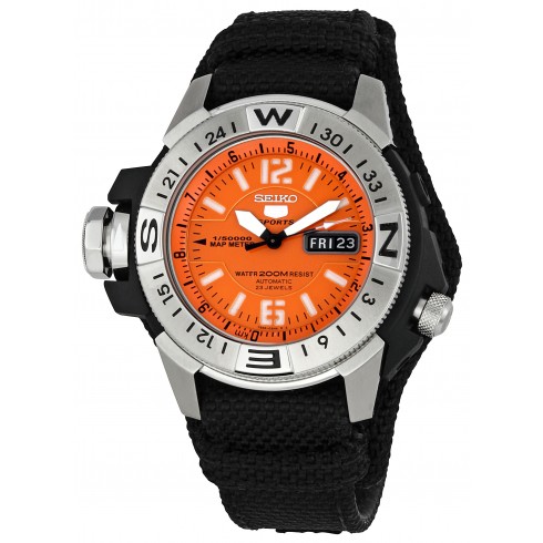 Seiko Automatic Mile Marker Orange Dial Men's Watch SKZ227 watches