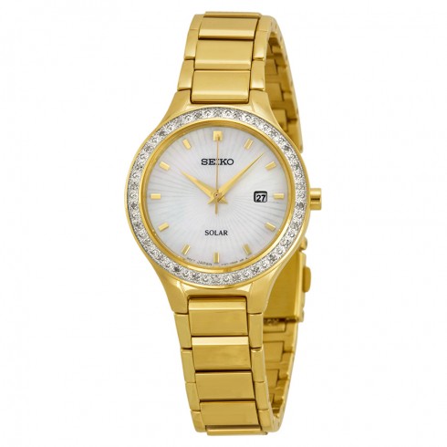 Open Box - Seiko Mother of Pearl Dial Diamond Ladies Watch SUT138 watches