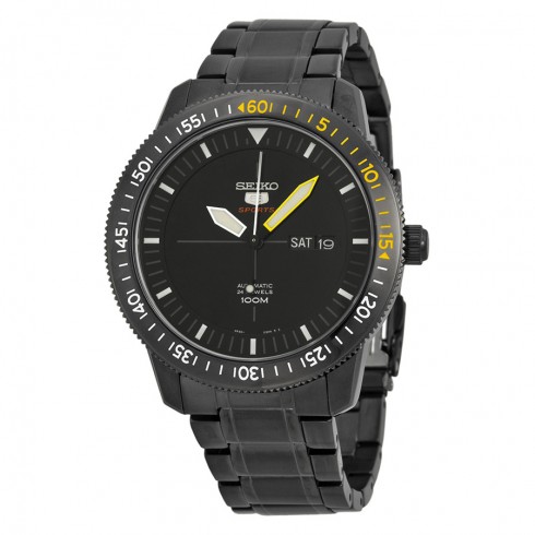 Seiko 5 Automatic Black Dial Black Ion-plated Men's Watch SRP569 watches