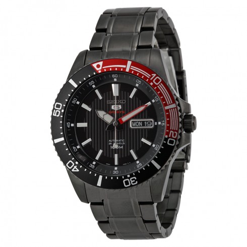 Seiko 5 Automatic Black Dial Black Ion-plated Men's Watch SRP575 watches