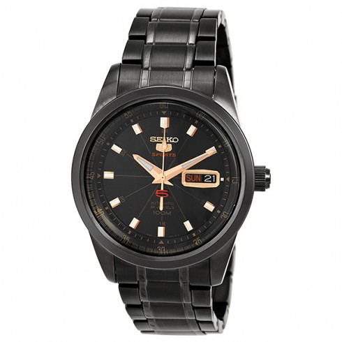 Seiko 5 Automatic Black Dial Black PVD Stainless Steel Men's Watch SRP413 watches