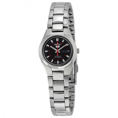 Seiko 5 Automatic Black Dial Stainless Steel Ladies Watch SYMC27 watches