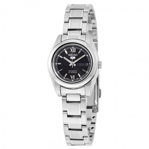 Seiko 5 Automatic Black Dial Stainless Steel Ladies Watch SYMK27K1S watches