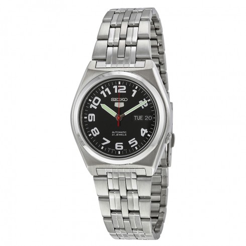 Seiko 5 Automatic Black Dial Stainless Steel Men's Watch SNK657 watches