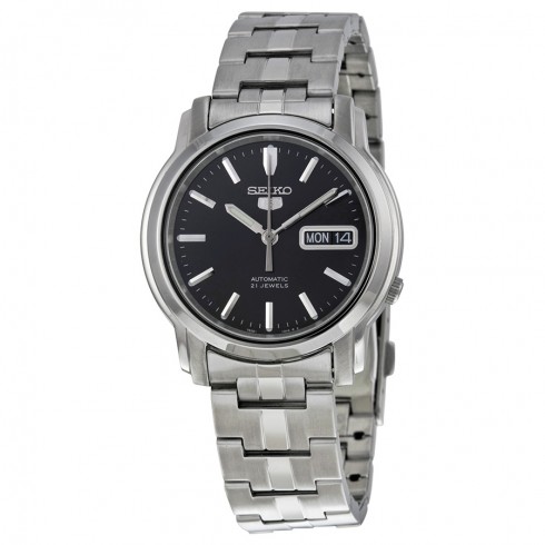 Seiko 5 Automatic Black Dial Stainless Steel Men's Watch SNKK71 watches