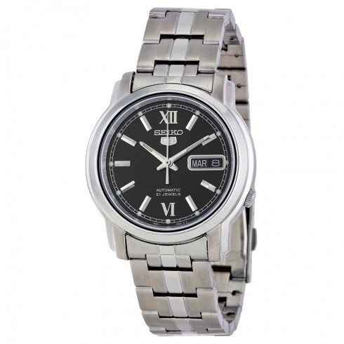 Seiko 5 Automatic Black Dial Stainless Steel Men's Watch SNKK81 watches