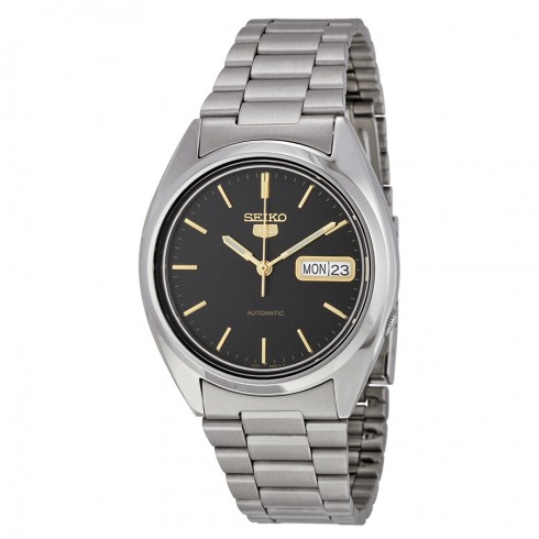 Seiko 5 Black Dial Stainless Steel Automatic Men's Watch SNXG53 watches