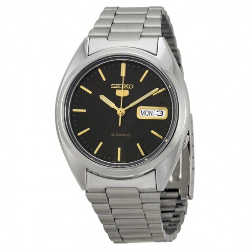 Seiko 5 Automatic Black Dial Stainless Steel Men's Watch SNXG53K watches