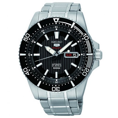 Seiko 5 Automatic Black Dial Stainless Steel Men's Watch SRP553 watches