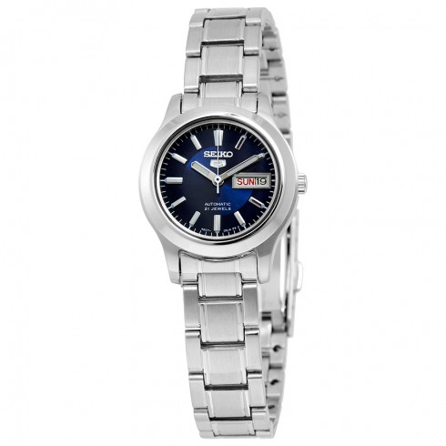 Seiko 5 Automatic Blue Dial Stainless Steel Ladies Watch SYMD93 watches