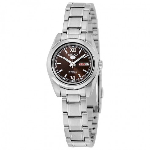 Seiko 5 Automatic Brown Dial Stainless Steel Ladies Watch SYMK25 watches