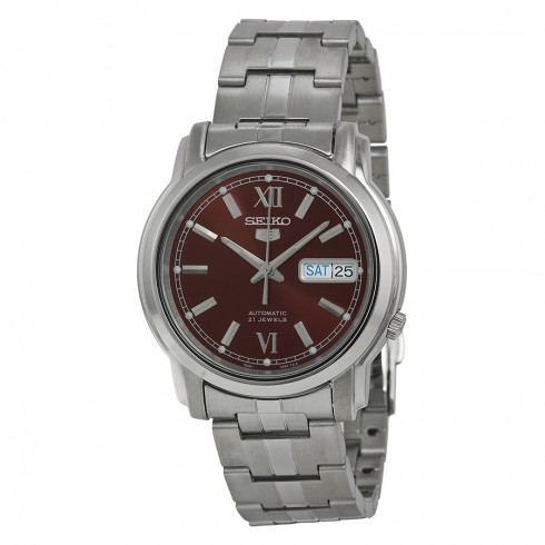 Seiko 5 Automatic Brown Dial Stainless Steel Men's Watch SNKK79 watches