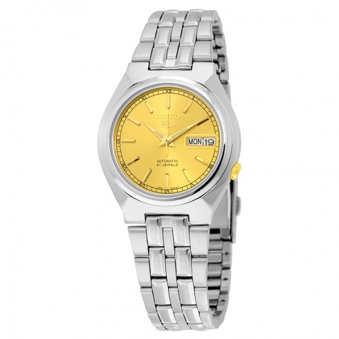 Seiko 5 Automatic Champagne Dial Stainless Steel Men's Watch SNK303 watches