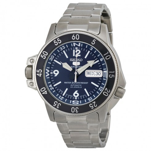 Seiko 5 Dark Blue Dial Stainless Steel Compass Automatic Men's Watch SKZ209J1 watches