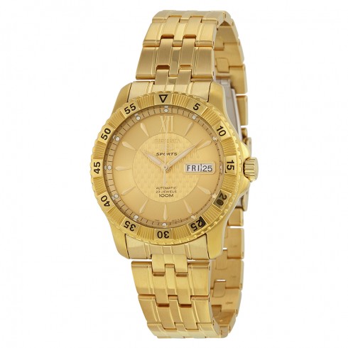 Seiko 5 Automatic Gold Dial Gold-tone Men's Watch SNZJ36 watches
