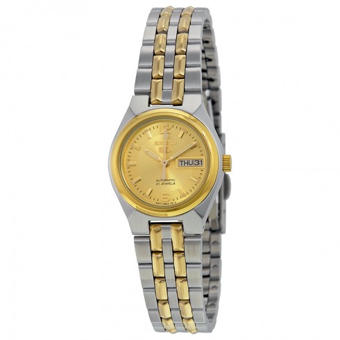 Replica Seiko 5 Automatic Gold Dial Two-tone Ladies Watch SYMK34 Watch