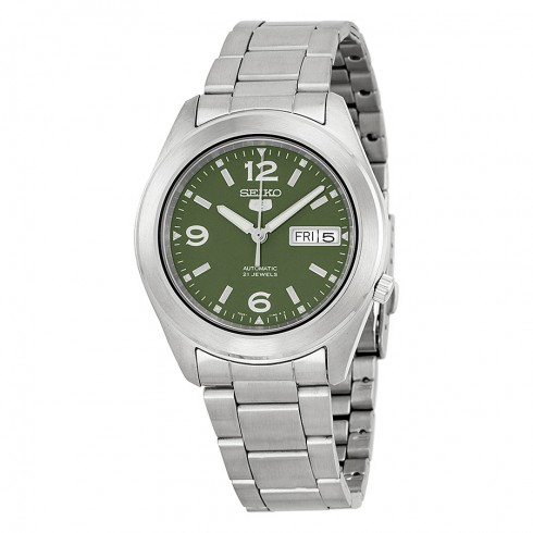 Seiko 5 Automatic Green Dial Stainless Stell Men's Watch SNKM75 watches