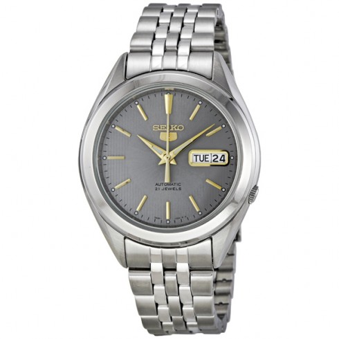 Seiko 5 Automatic Grey Dial Stainless Steel Men's Watch SNKL19 watches
