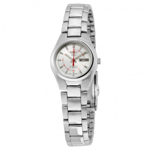 Seiko 5 Automatic Silver Dial Stainless Steel Ladies Watch SYMC21 watches