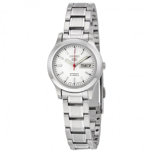 Seiko 5 Automatic Silver Dial Stainless Steel Ladies Watch SYMD87 watches