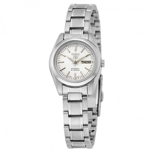 Seiko 5 Automatic Silver Dial Stainless Steel Ladies Watch SYMK13 watches