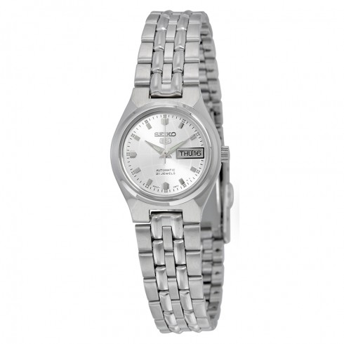 Seiko 5 Automatic Silver Dial Stainless Steel Ladies Watch SYMK39 watches