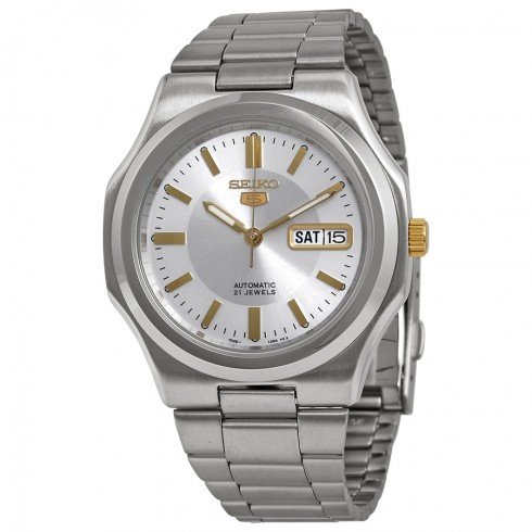 Seiko 5 Automatic Silver Dial Stainless Steel Men's Watch SNKK43 watches