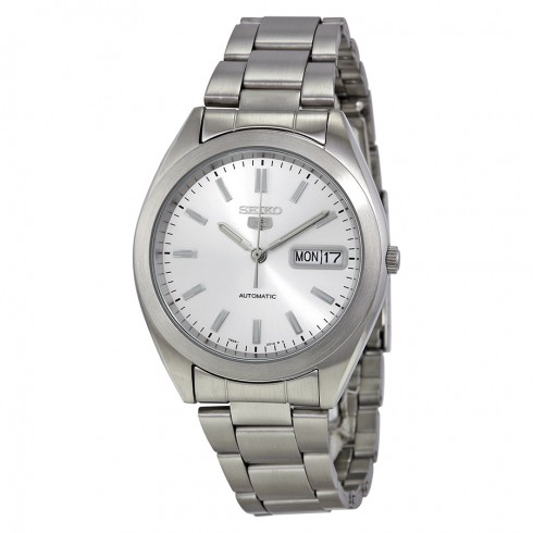 Seiko 5 Automatic Silver Dial Stainless Steel Men's Watch SNX993 watches